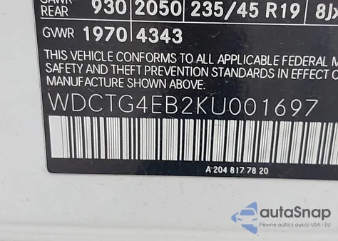 2019 Mercedes-Benz Gla 250 из США, поврежденный, VIN WDCTG4EB2KU001697